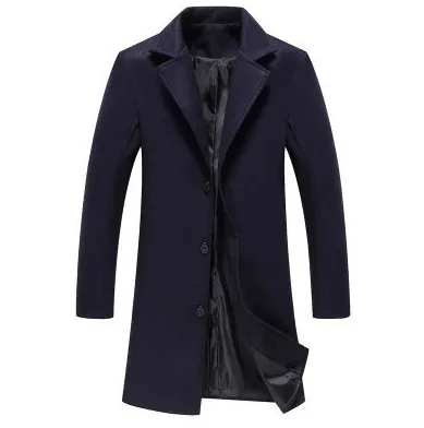 2023 Autumn And Winter New Men's Solid Color Casual Business Woolen Coats