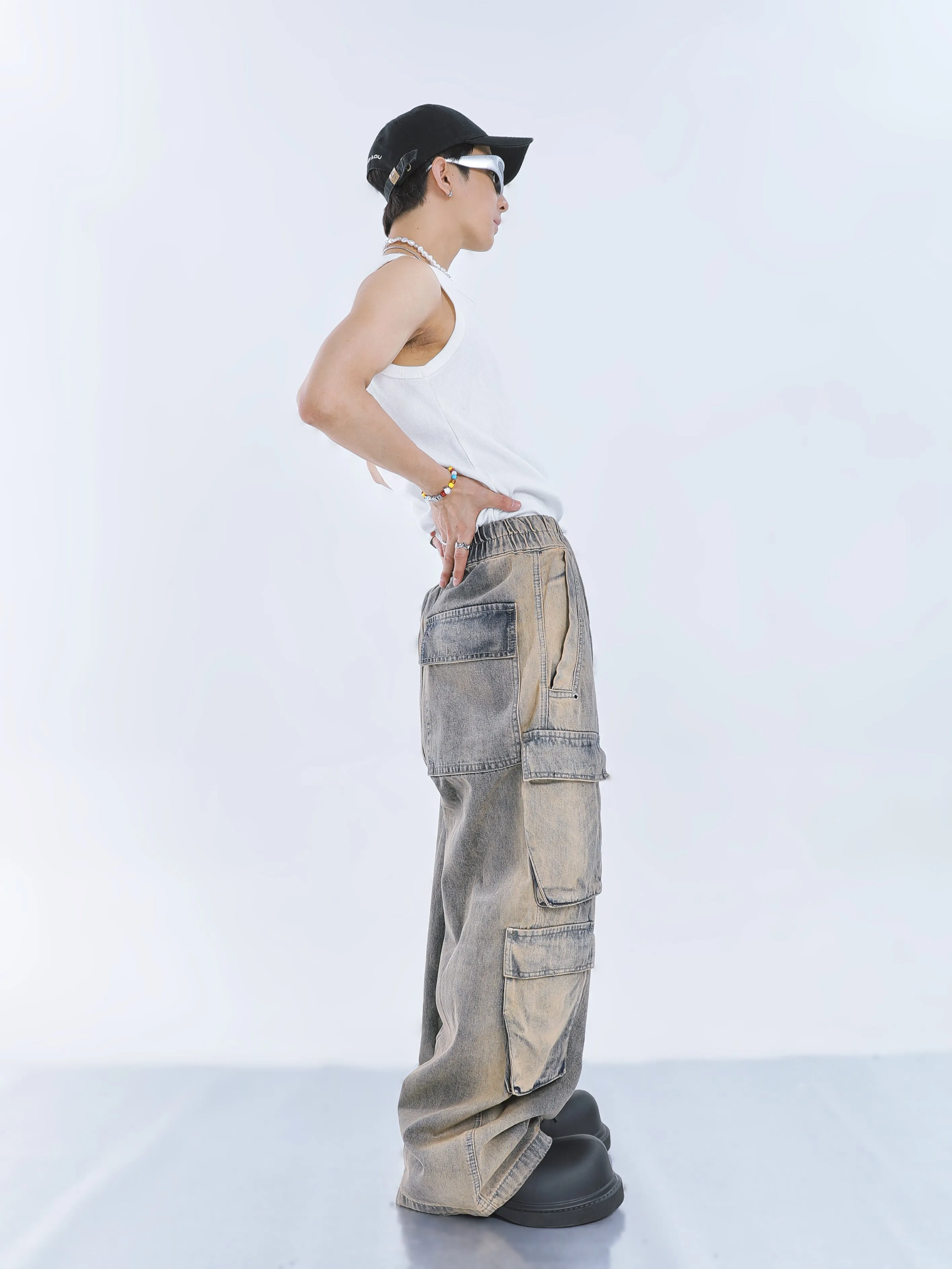【23s September.】Large Pockets Cut Into Wide-leg Jeans