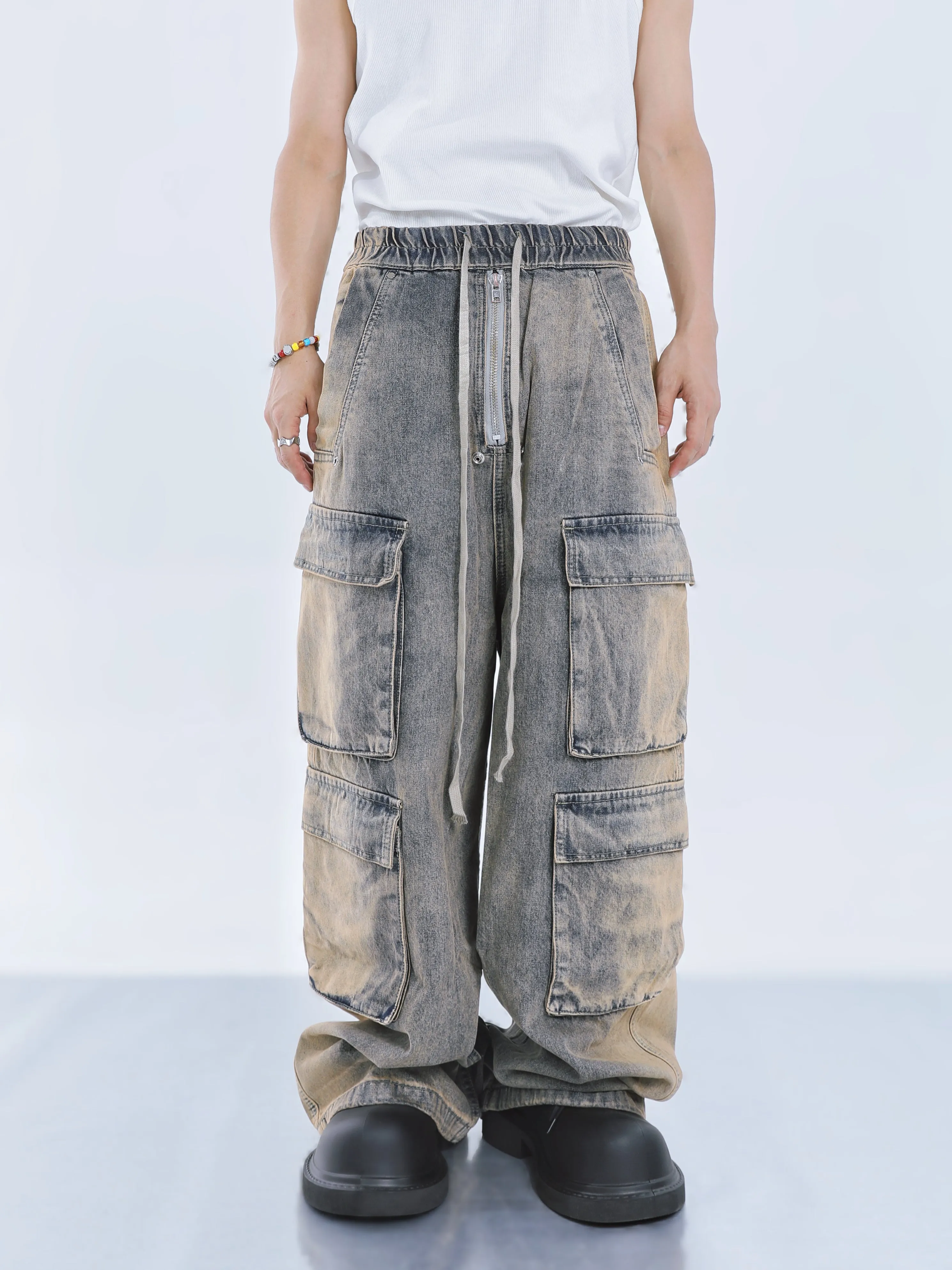 【23s September.】Large Pockets Cut Into Wide-leg Jeans