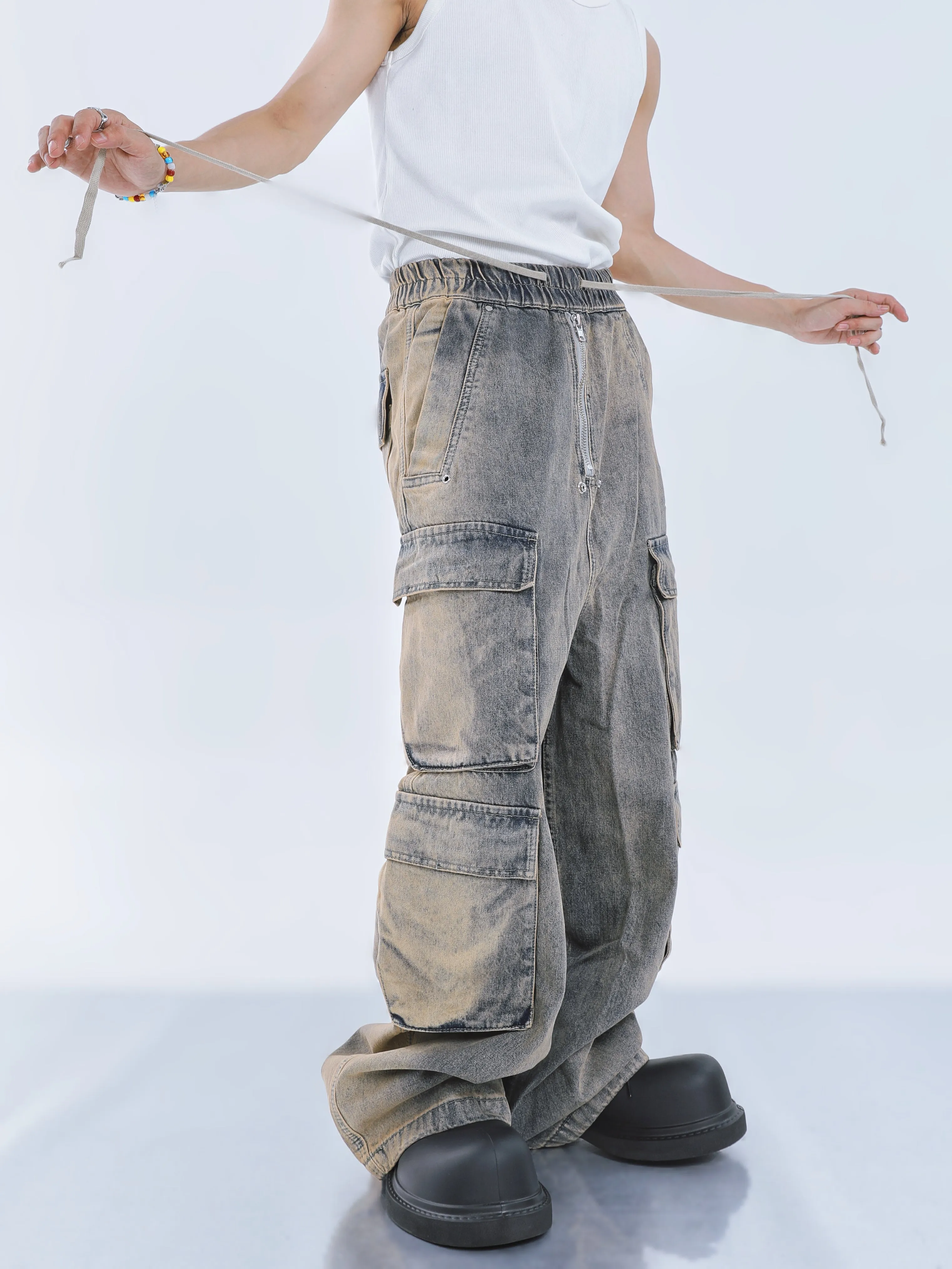 【23s September.】Large Pockets Cut Into Wide-leg Jeans