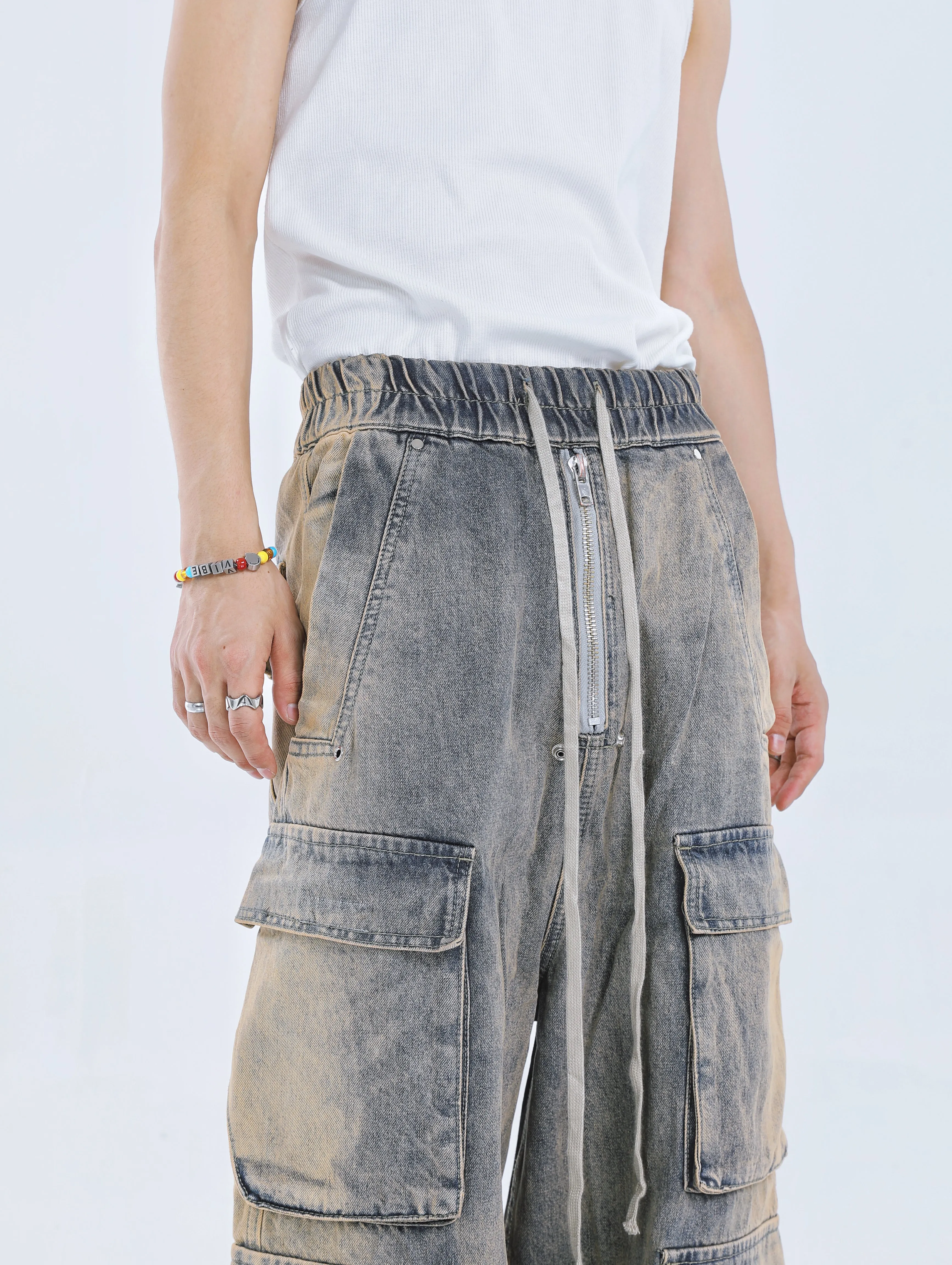 【23s September.】Large Pockets Cut Into Wide-leg Jeans