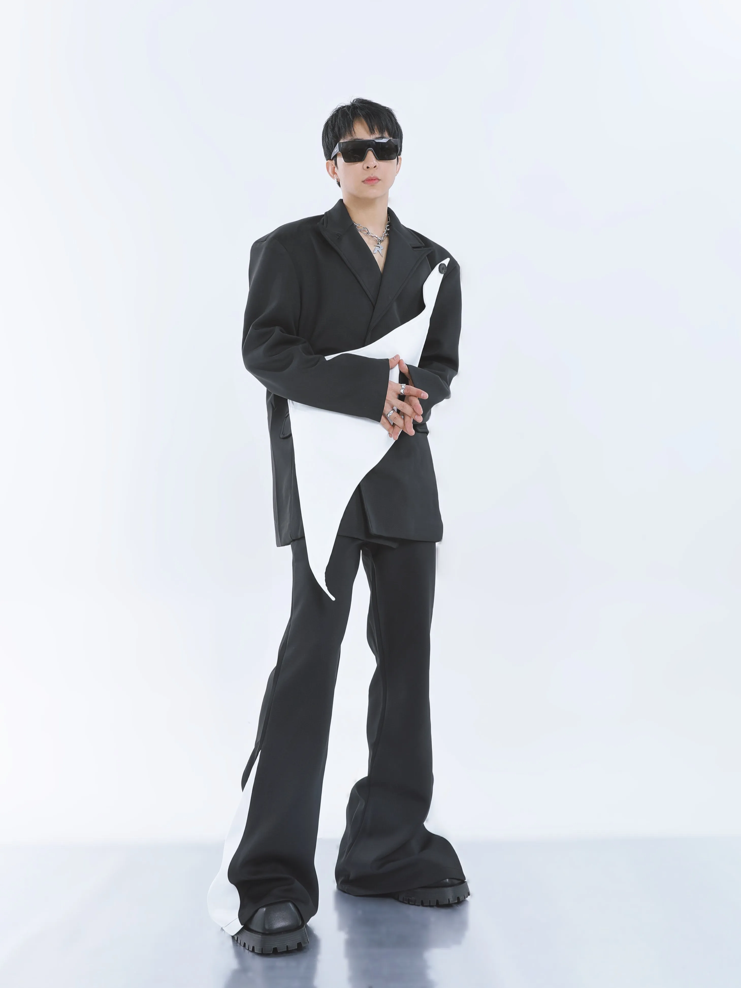 【23s September.】Removable Patchwork Double-Breasted Suit