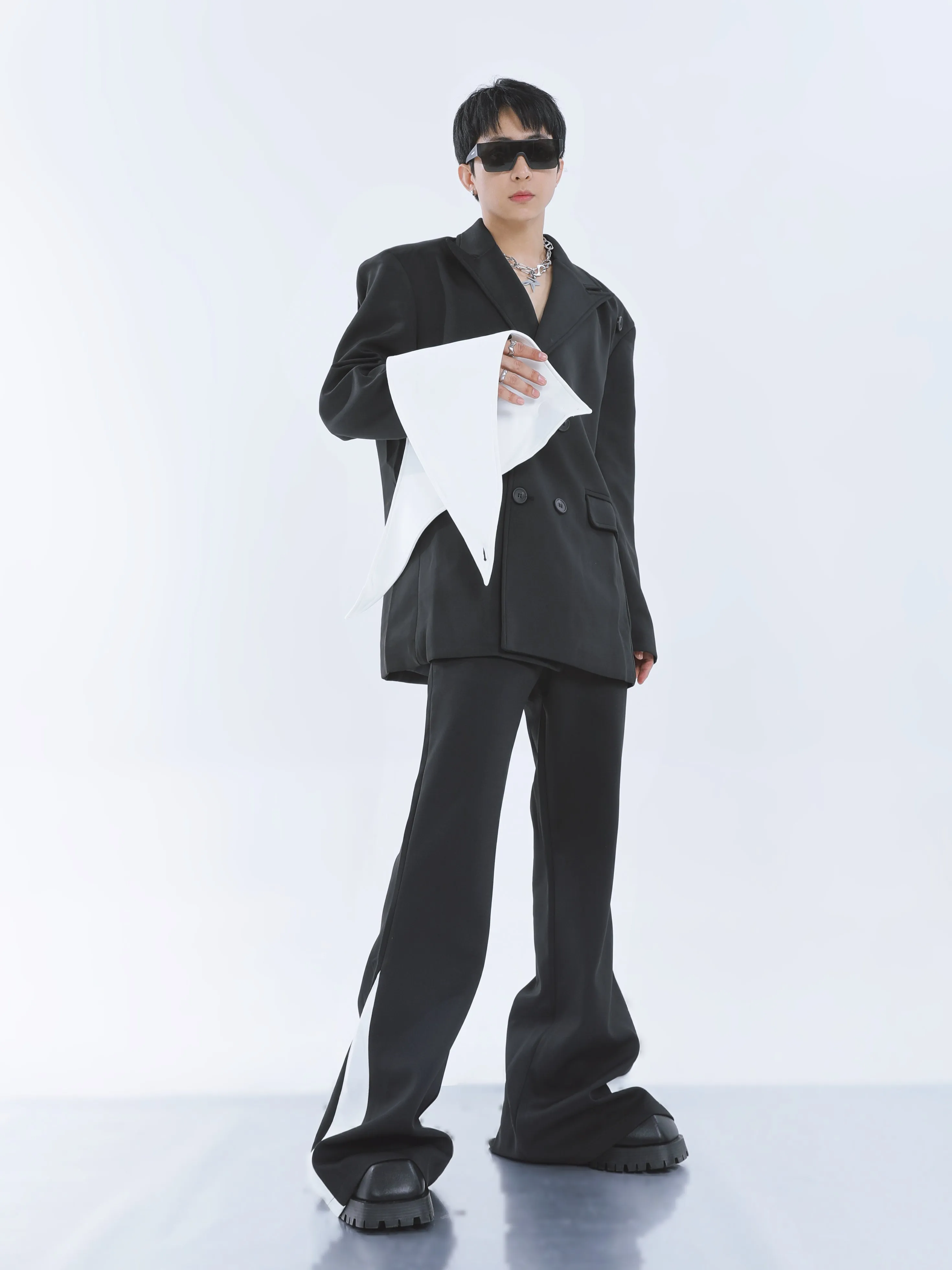 【23s September.】Removable Patchwork Double-Breasted Suit