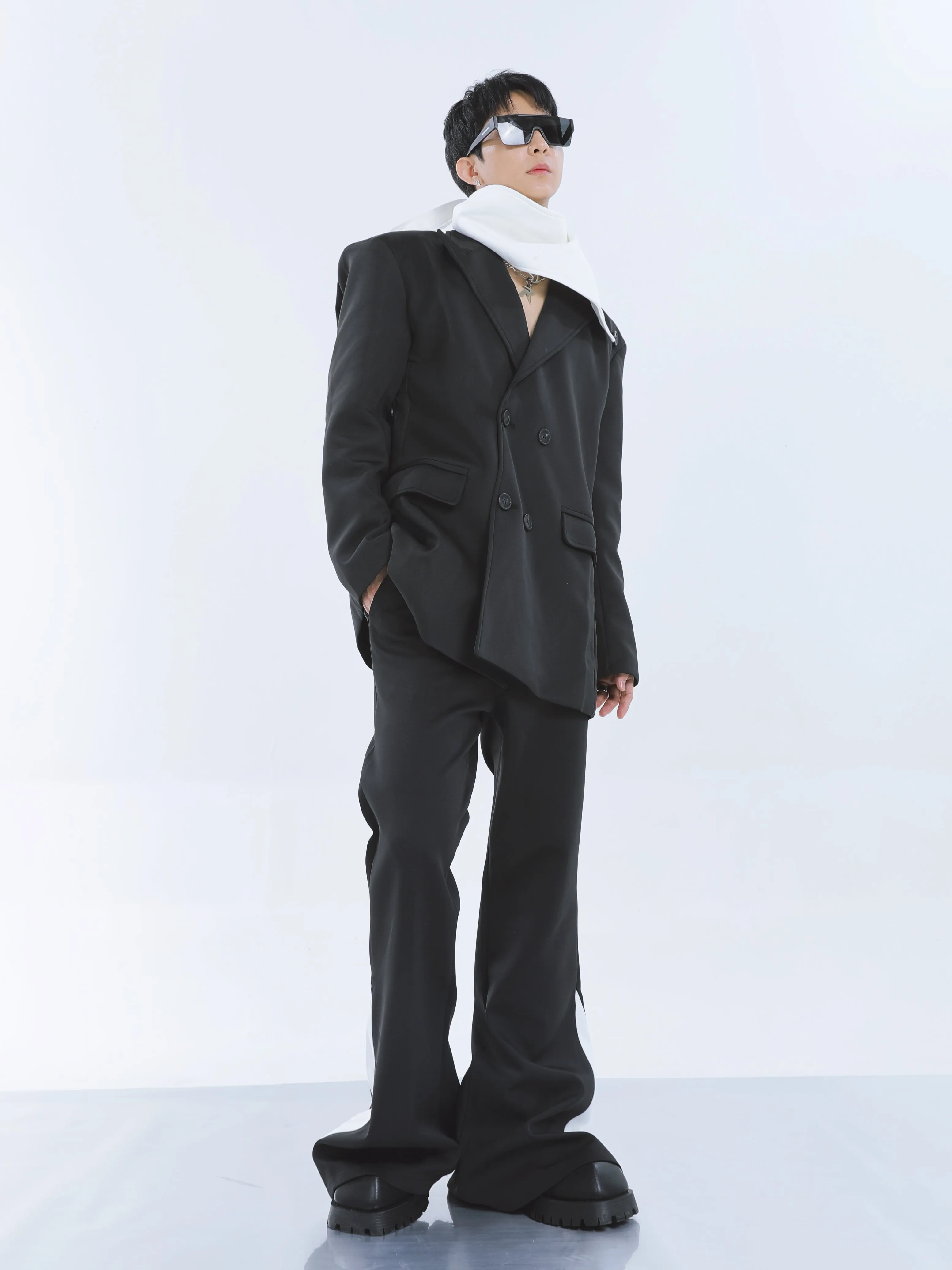 【23s September.】Removable Patchwork Double-Breasted Suit
