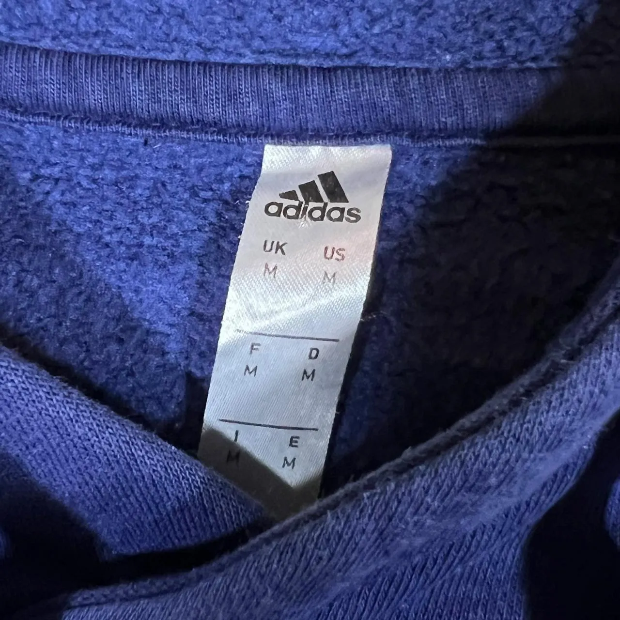 ADIDAS Classic Embroidered Mini Logo Navy Blue Pullover Hoodie