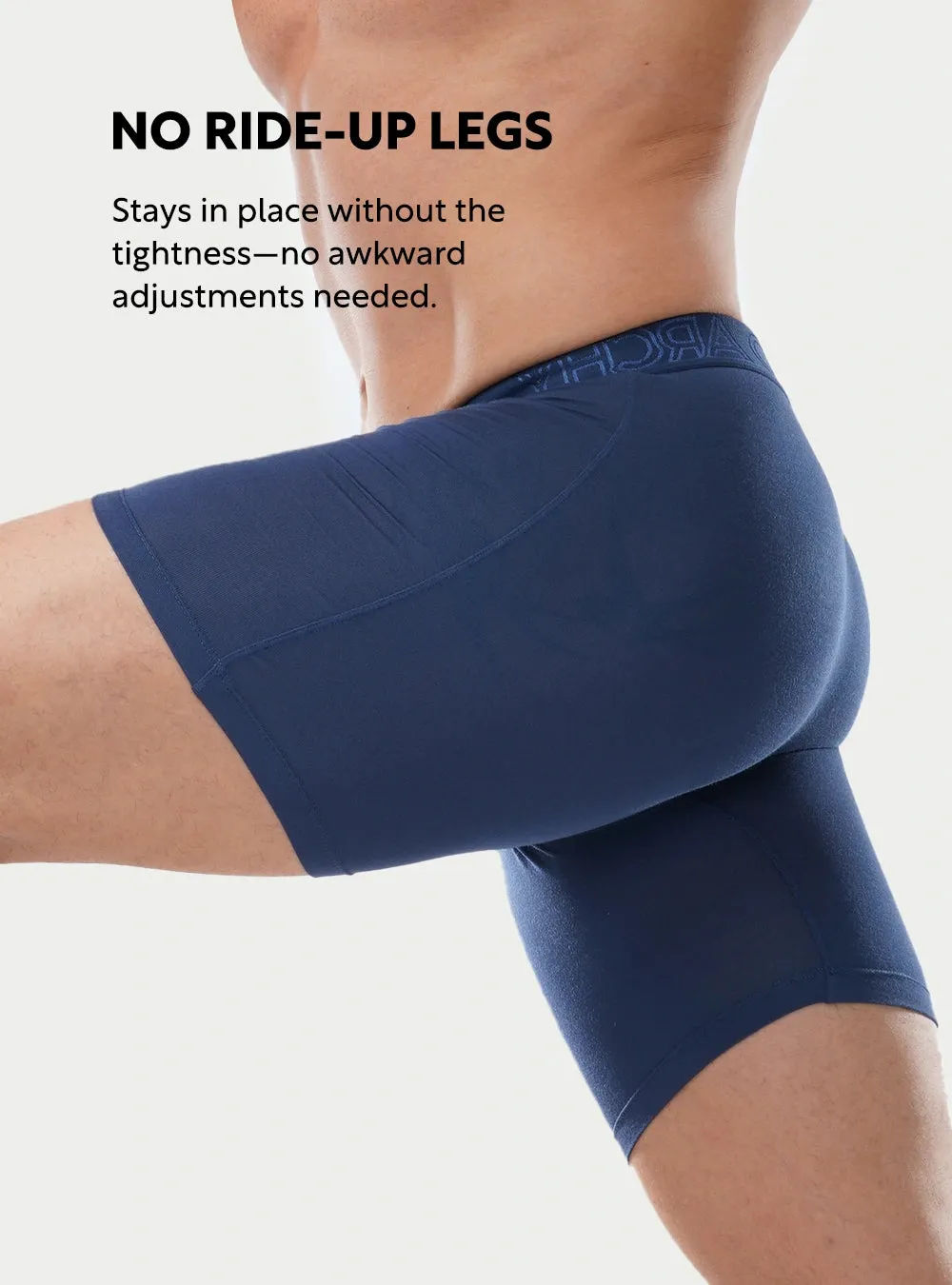 Bamboo Moisture Wicking Boxer Briefs 5.5" (6-Pack)