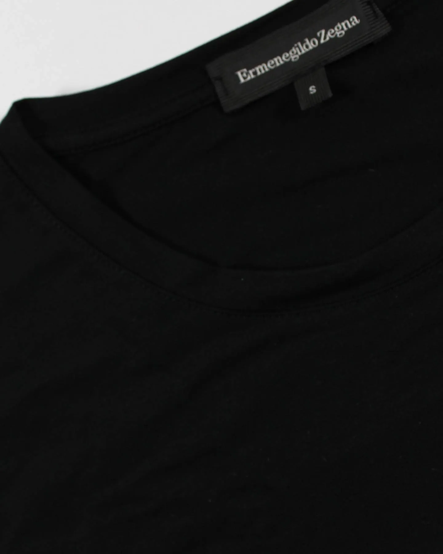 Ermenegildo Zegna T-Shirt Black Round Neck Micromodal S SALE