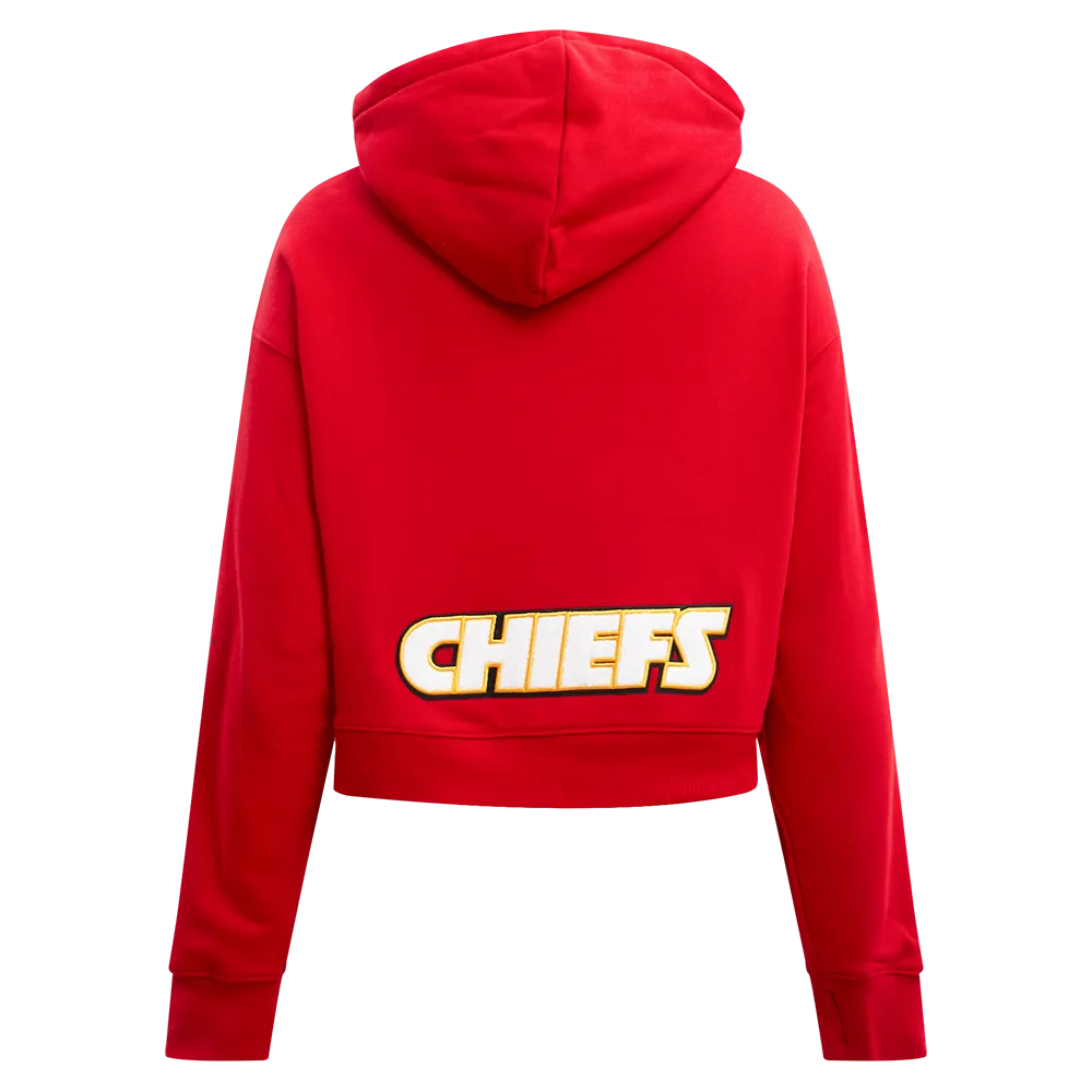 NFL KANSAS CITY CHIEFS CLASSIC WOMEN'S FLC CROPPED PO HOODIE (RED)