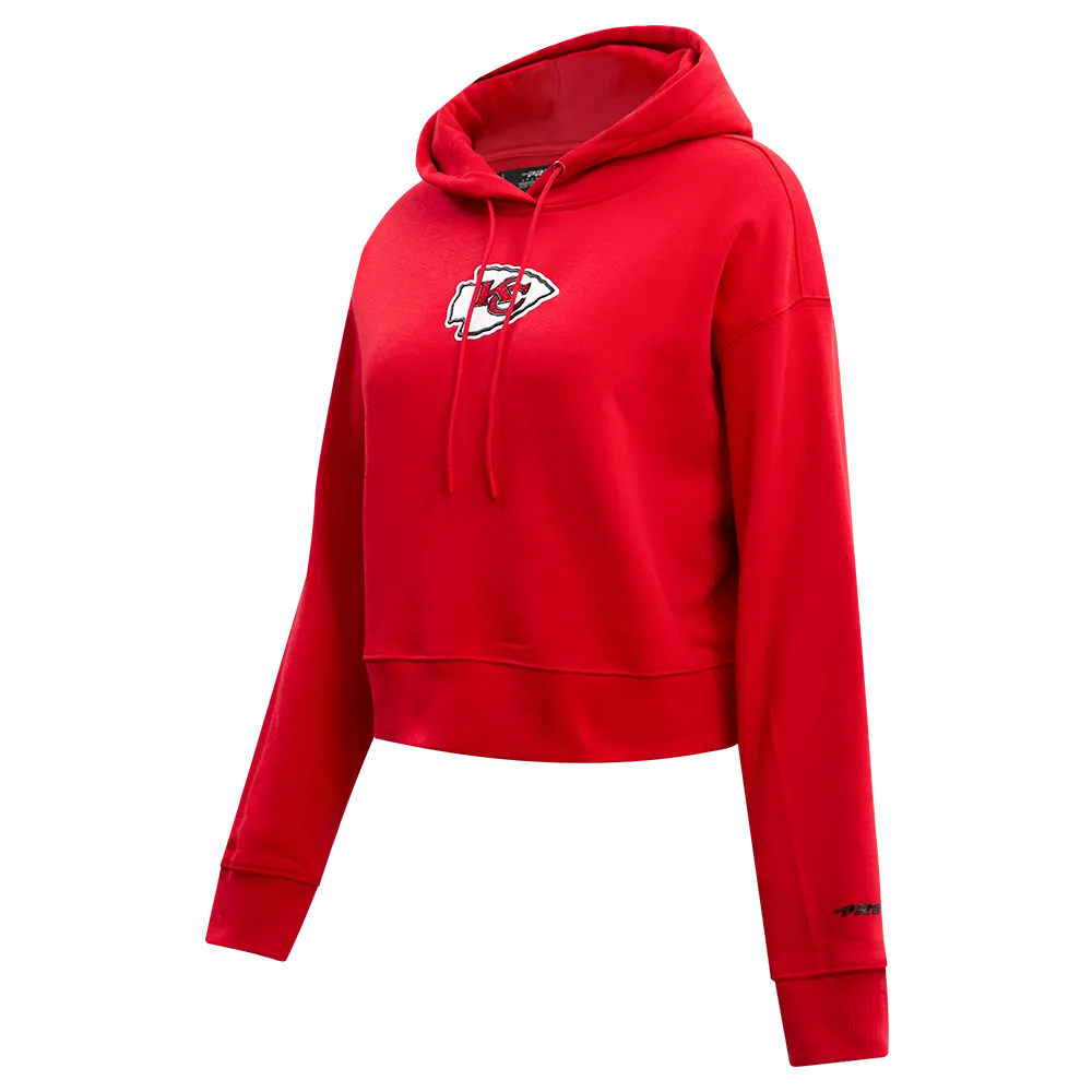 NFL KANSAS CITY CHIEFS CLASSIC WOMEN'S FLC CROPPED PO HOODIE (RED)