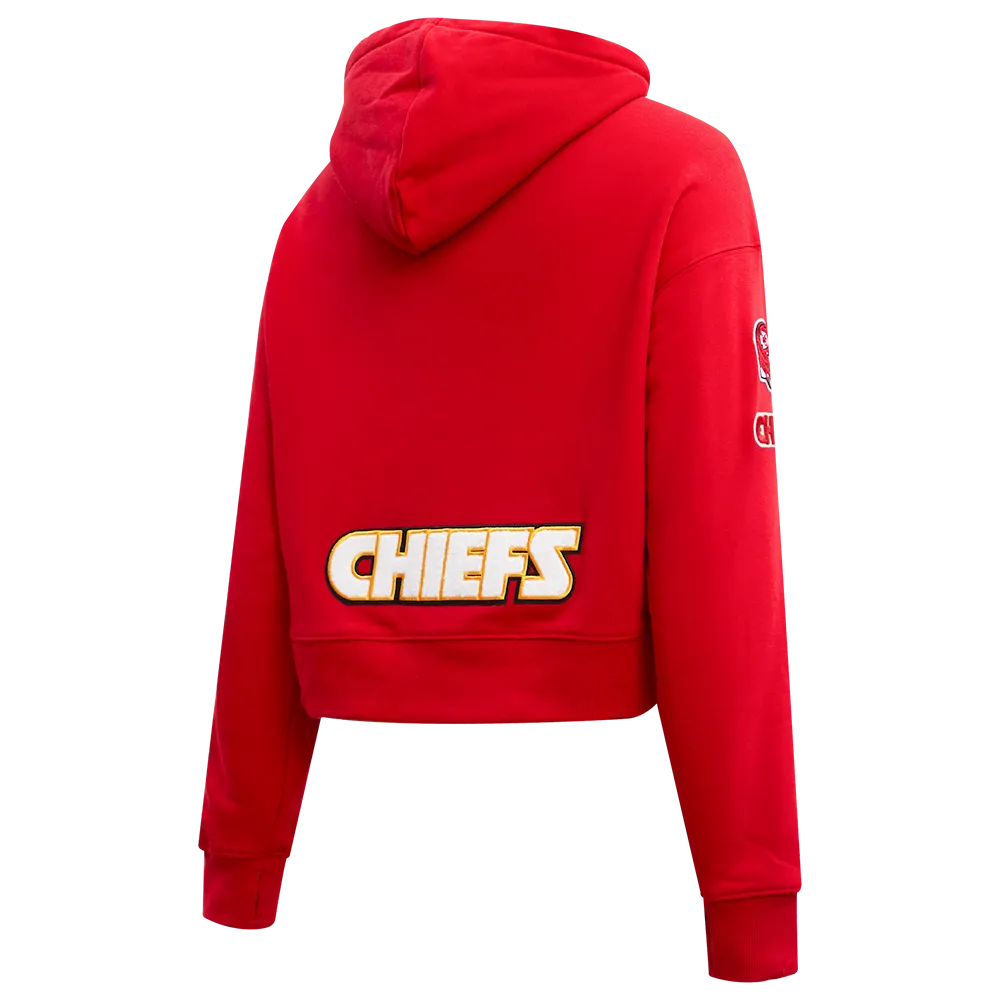 NFL KANSAS CITY CHIEFS CLASSIC WOMEN'S FLC CROPPED PO HOODIE (RED)